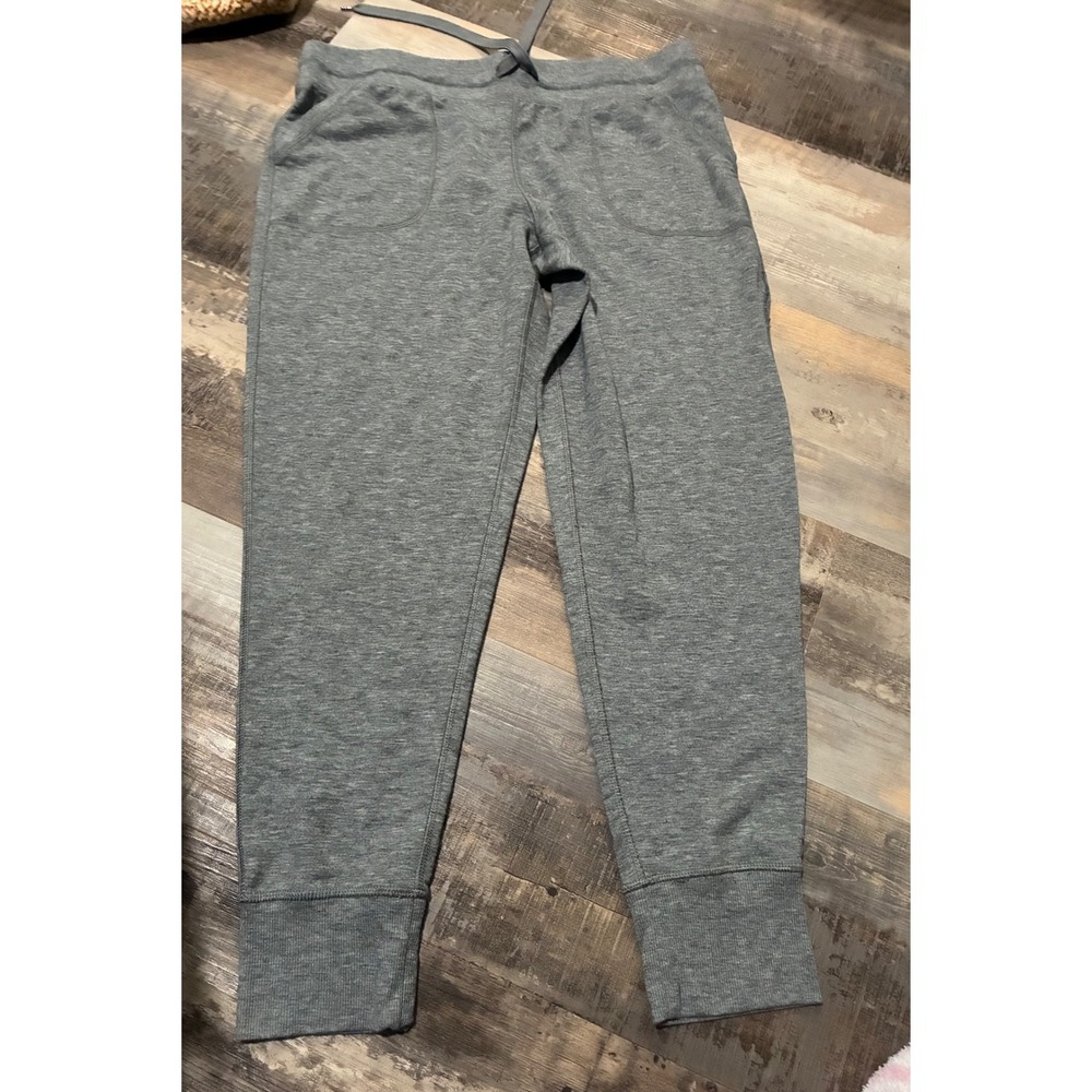 Danskin Now Womens Gray Heathered Jogger Sweatpants Pockets Large 12-14